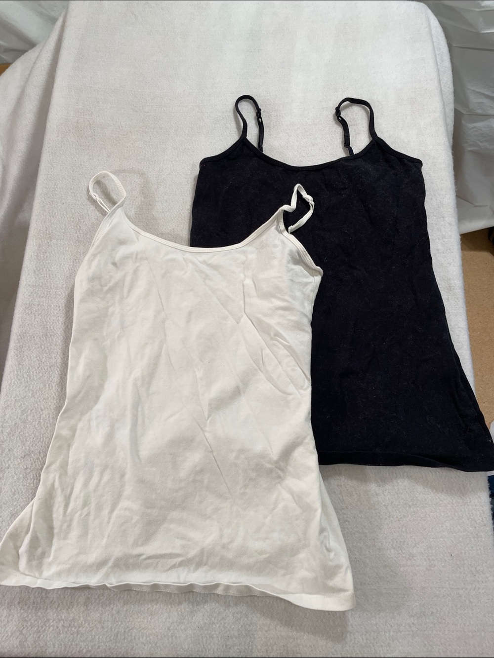Amazon Essentials Women's Black & White Cotton Tank Top Duo